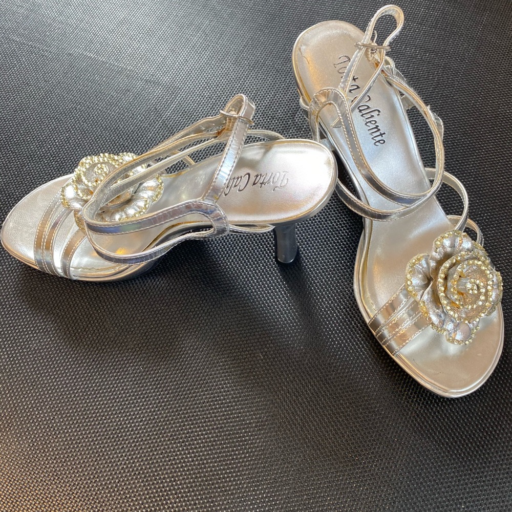 Silver high heel